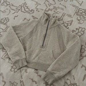 Antonio Melani Tan Cropped Half Zip Pullover Sweatshirt Size Small